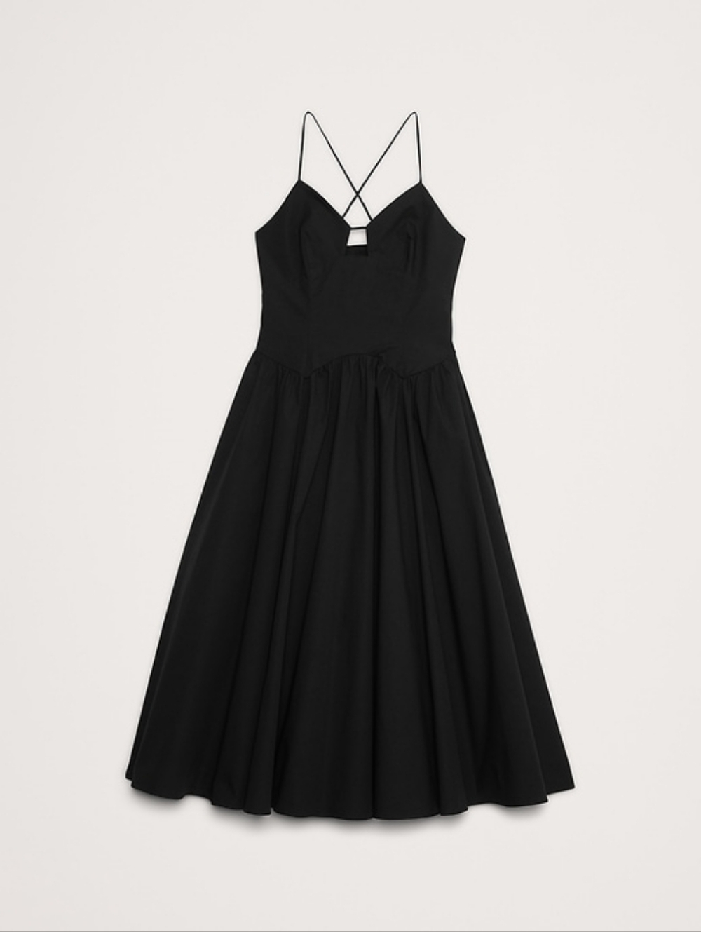 Banana Republic Stretch-Cotton Poplin Maxi Dress Black NWT - Picture 5 of 5